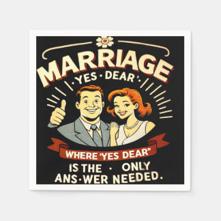 Funny Marriage, Anniversary Gift Napkin