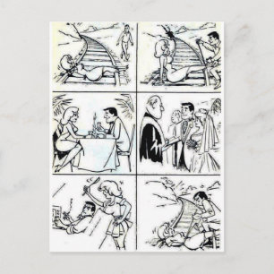 Funny Marriage/Dating Relationship Cycle Postcard