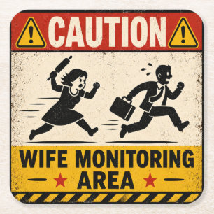 Funny Marriage Humour Square Paper Coaster