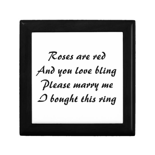 Funny Marriage Proposal Poem On Ring Gift Box Zazzle Com Au