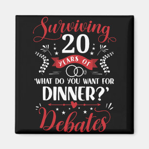 Funny Married Couples Him Or Her 20th Wedding Anni Magnet