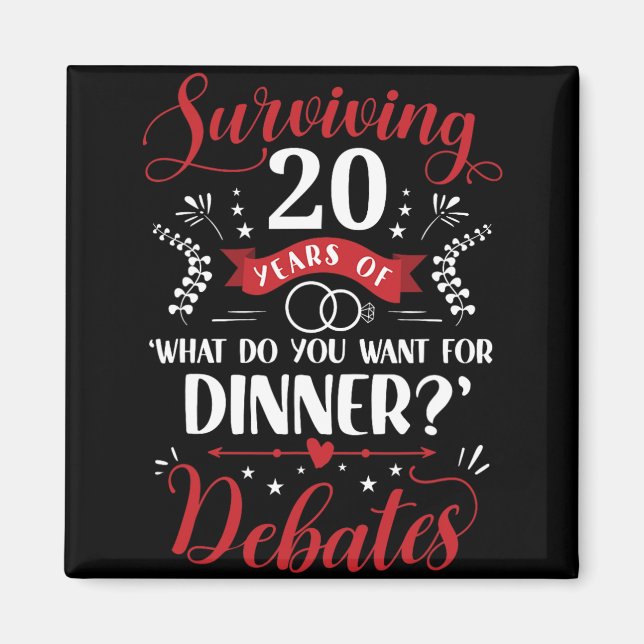 Funny Married Couples Him Or Her 20th Wedding Anni Magnet (Front)