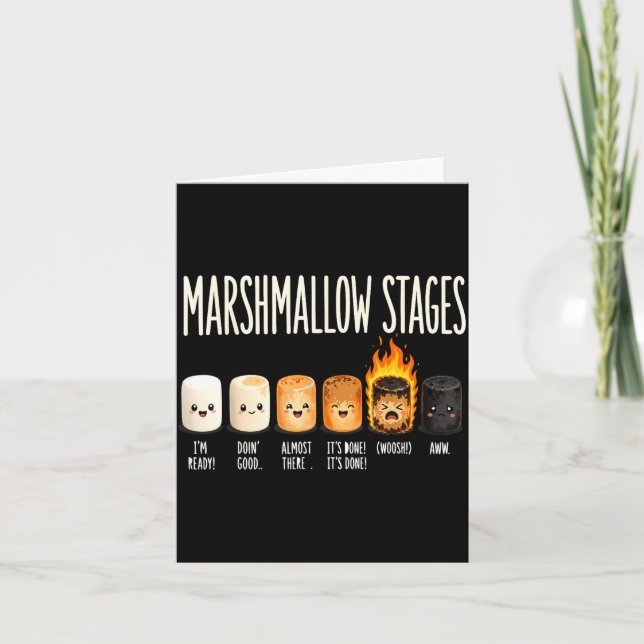 Funny marshmallow campfire camping s'mores  card (Front)