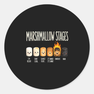 Funny marshmallow campfire camping s'mores  classic round sticker