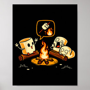 Funny Marshmallow Campfire Y Story Roasting Smore Poster