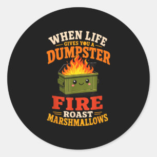 Funny marshmallow classic round sticker