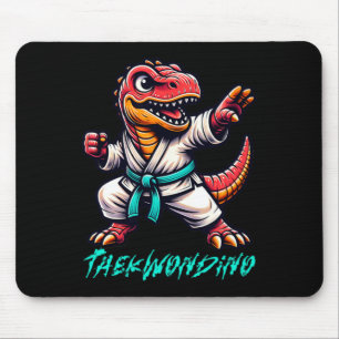 Funny Martial Arts Karate Taekwondo Dino Animal Cu Mouse Pad