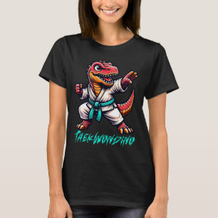 Funny Martial Arts Karate Taekwondo Dino Animal Cu T-Shirt