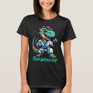 Funny Martial Arts Karate Taekwondo Dino Animal Cu T-Shirt