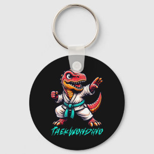 Funny Martial Arts Karate Taekwondo Dino Animal Key Ring