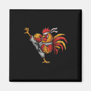 Funny Martial Arts Rooster Mma Kick Fighter Karate Magnet