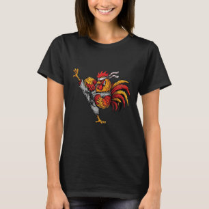 Funny Martial Arts Rooster Mma Kick Fighter Karate T-Shirt