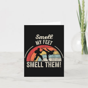Funny Martial Arts Smell Feet Retro Karate Card