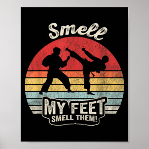 Funny Martial Arts Smell Feet Retro Karate Graphic Poster