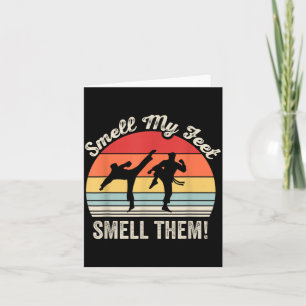 Funny Martial Arts Smell Feet Retro Sunset Graphic Card
