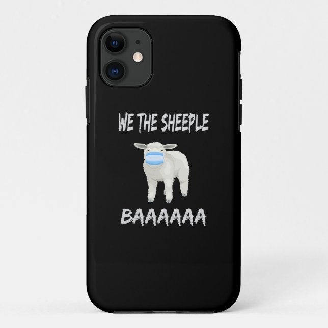 Funny mask sheep | sheeple wearing face mask Case-Mate iPhone case (Back)