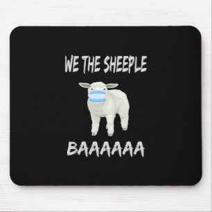 Funny mask sheep sheeple wearing face mask mouse pad