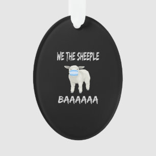 Funny mask sheep sheeple wearing face mask ornament