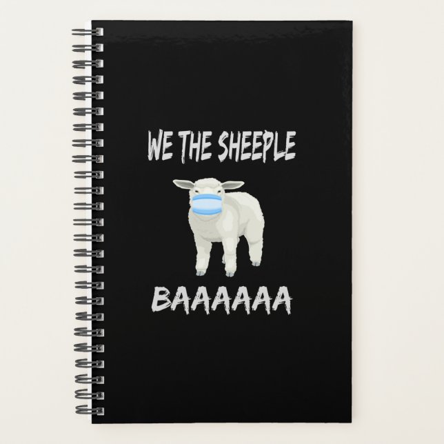 Funny mask sheep | sheeple wearing face mask planner (Front)