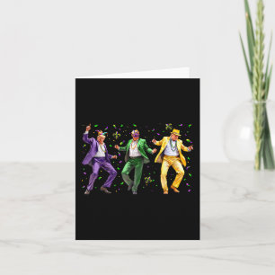 Funny Masked Trump Dance Mardi Gras New Orleans Me Card