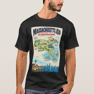 Funny Massachusetts Map Poster Wicked Local T-Shirt