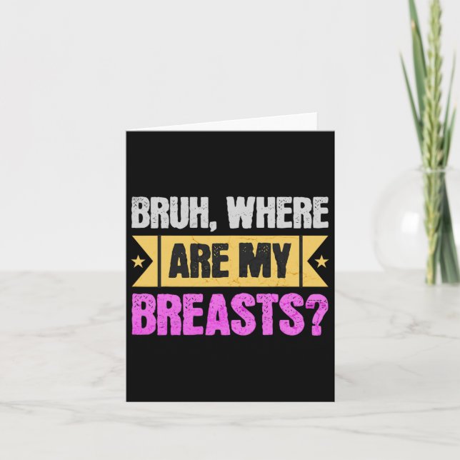 Funny Mastectomy And Breast Reduction Surgery  Card (Front)
