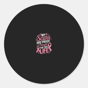 Funny Mastectomy Breast Cancer Warrior Classic Round Sticker