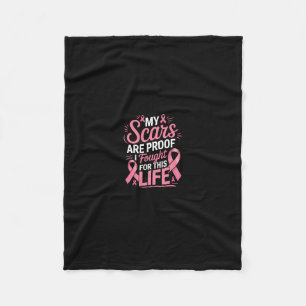 Funny Mastectomy Breast Cancer Warrior Fleece Blanket