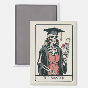Funny Master Graduation Gift Skeleton Graduate Magnet