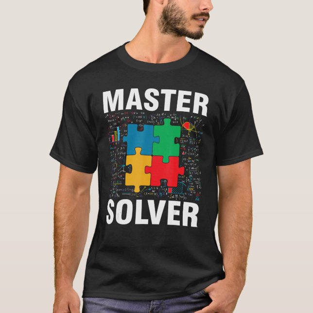 Funny Master Solver Jigsaw Puzzles Math Lover T-Shirt (Front)