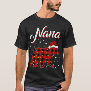 Funny Matching Buffalo Plaid Nana Bear Christmas P T-Shirt