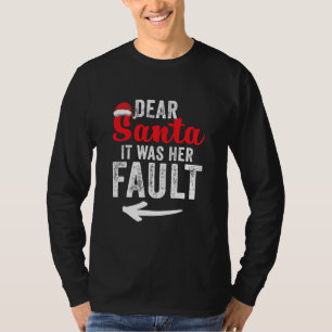 Funny Matching Couples Christmas His and Hers T-Shirt
