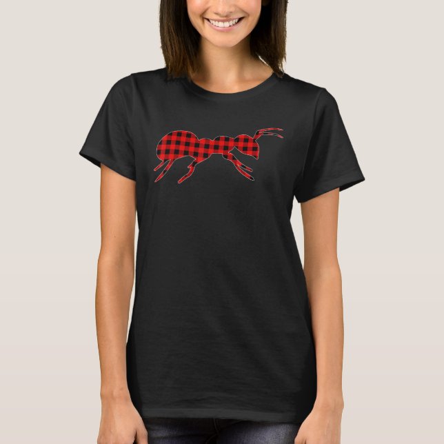 Funny Matching Family Buffalo Plaid Ants Christmas T-Shirt (Front)