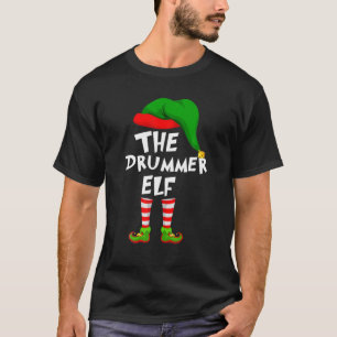 Funny Matching Family Christmas The Drummer Elf T-Shirt