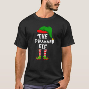 Funny Matching Family Christmas The Drummer Elf T-Shirt