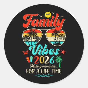 Funny Matching Family Reunion 2026 Making Memories Classic Round Sticker