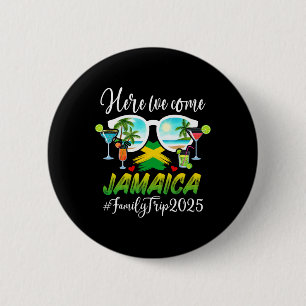 Funny Matching Family Trip Jamaica 2025 Black V-ne 6 Cm Round Badge
