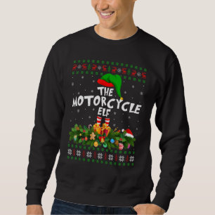 Funny Matching Family Ugly The Motorcycle Elf Chri Sweatshirt
