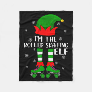 Funny Matching Group The Roller Skating Elf Christ Fleece Blanket