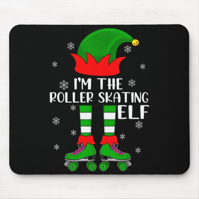 Funny Matching Group The Roller Skating Elf Christ Mouse Pad (Front)