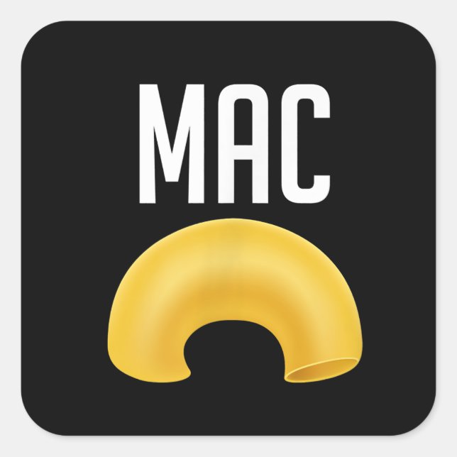 Funny Matching Macaroni And Cheese Halloween Square Sticker (Front)