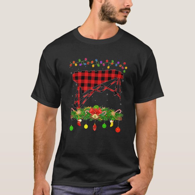 Funny Matching Red Buffalo Plaid Marimba Christmas T-Shirt (Front)