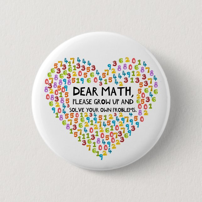 Funny Math 6 Cm Round Badge (Front)