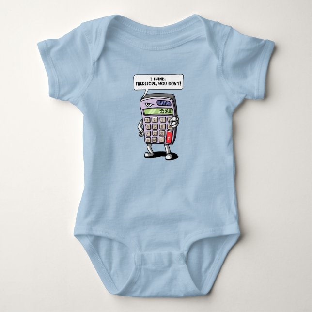 Funny Math Algebra Calculator Mathematics Joke Baby Bodysuit (Front)