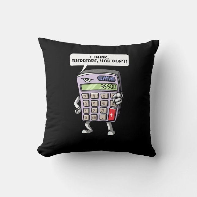 Funny Math Algebra Calculator Mathematics Joke Cushion (Front)