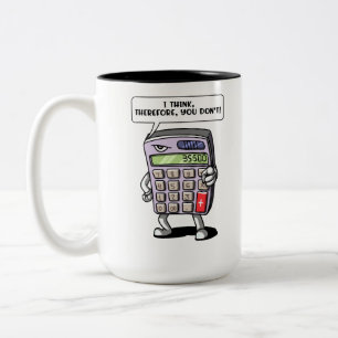 Funny Math Algebra Calculator Mathematics Joke Two-Tone Coffee Mug