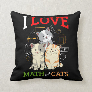 Funny Math and Cat Lover Animal Science Teacher Cushion