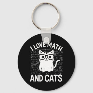 Funny Math and Cats Apparel for Teachers Students Key Ring
