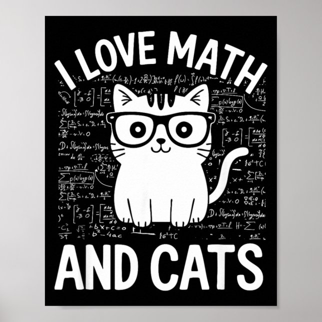 Funny Math and Cats Apparel for Teachers Students Poster (Front)