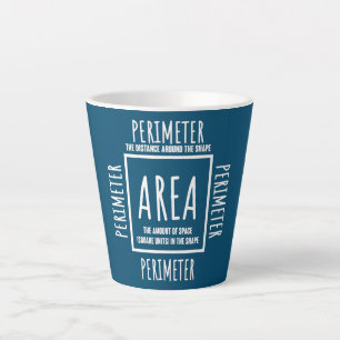 Funny Math Area and Perimeter Mathematics Teacher Latte Mug